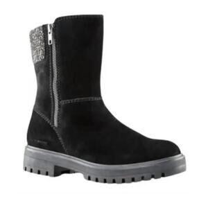 Cougar Neptune Mid Suede Waterproof Boots Neptune Black Lug Sole Womens 8 NWT